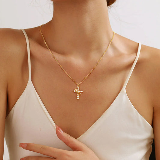 Crown Cross Necklace